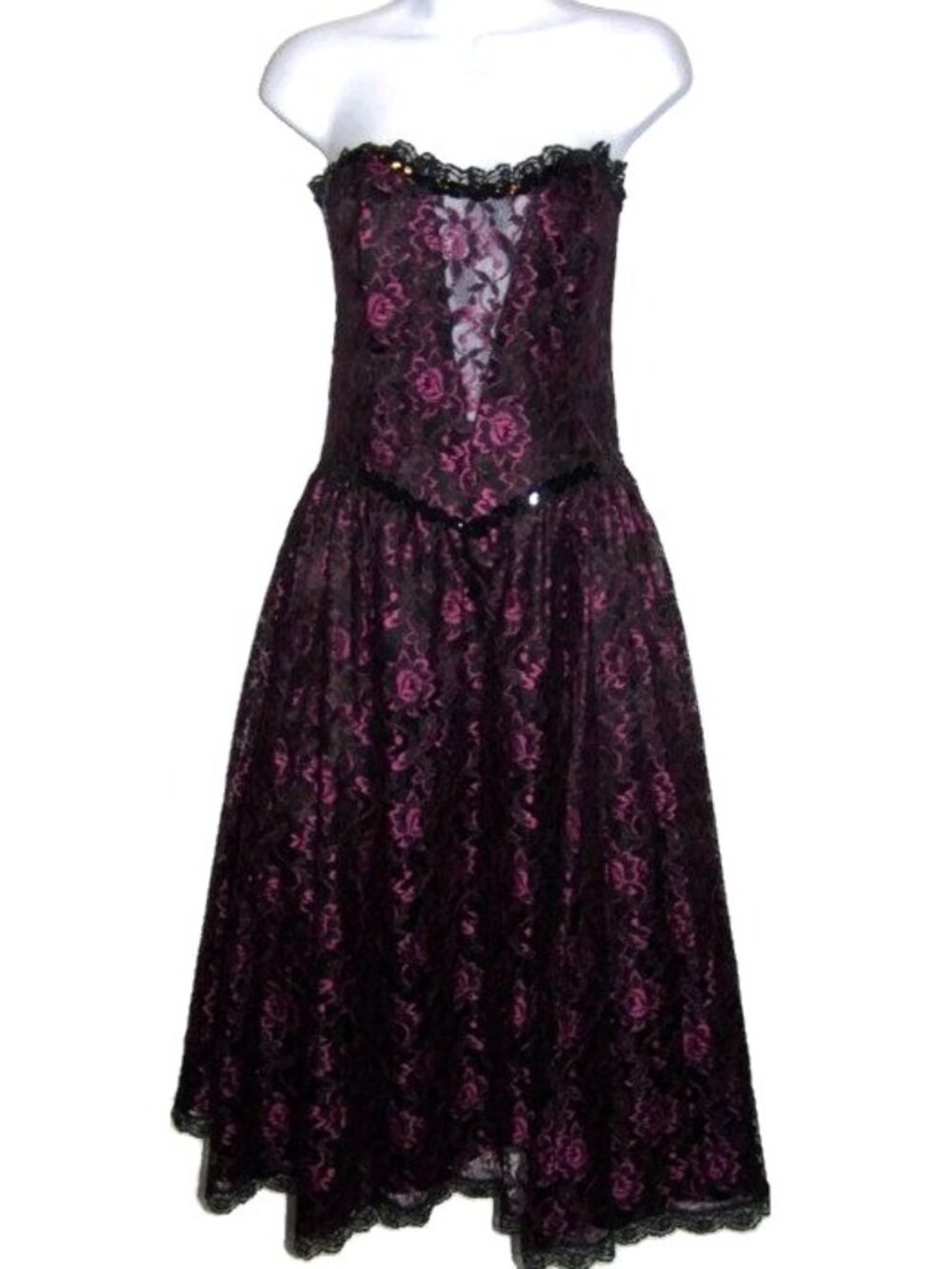 Gunne Sax Dress Whimsygoth Witch Fae Gothic Size 11 Jessica McClintock Strapless